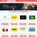 15% Cashback on up to $25 eBay/Netflix/Google Play Store & More Gift Cards (1 Card Per Member) @ ShopBack