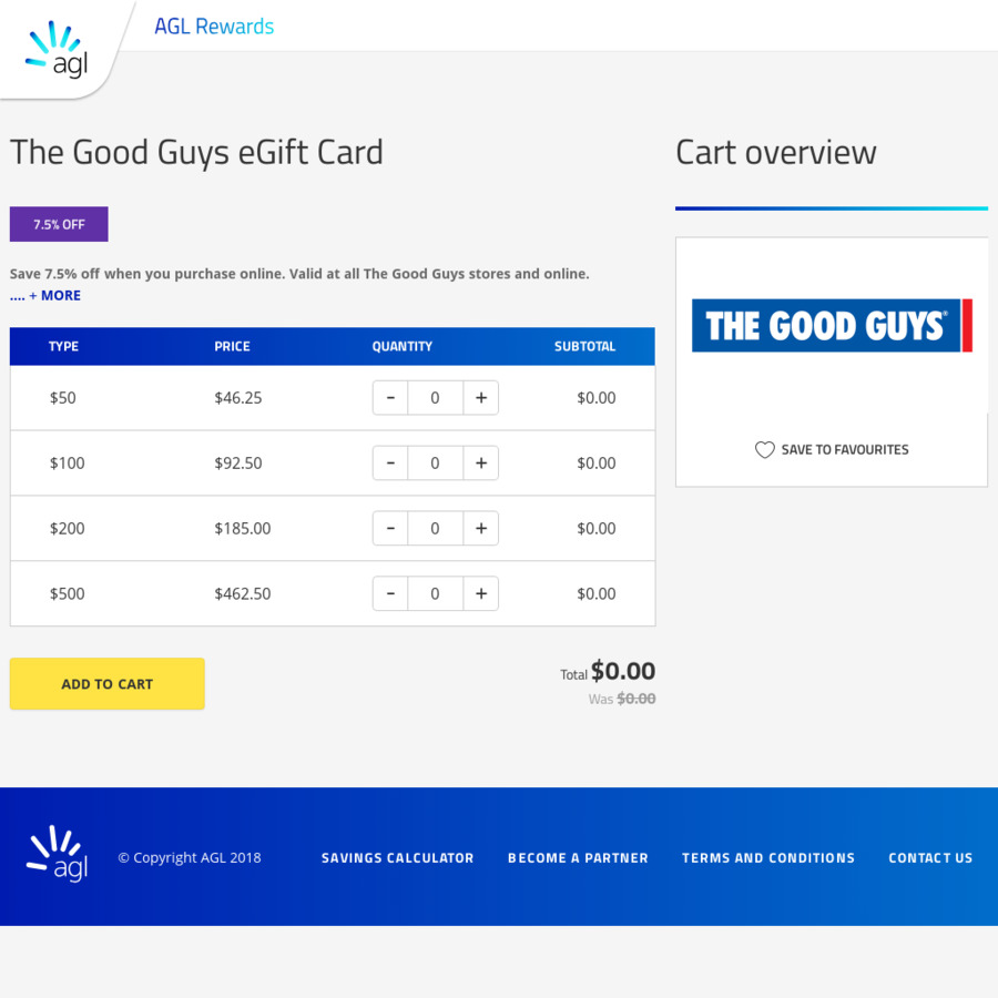 AGL Rewards 7.5 off The Good Guys eGift Card OzBargain