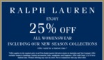 25% off on all Ralph Lauren Womenswear 