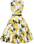 1950s Lemon Patterns Sleeveless Boat-Neck Cotton Vintage Dress US $23.99 (~AU $33.73) Delivered @ Grace Karin