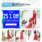25% off Everything (Including Sale Items) @ Mombasa Rose Fashion