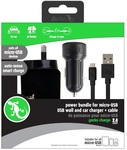 Gecko Micro USB Bundle (A/C Charger Black / Car Charger Black / 2x Micro USB Cables) $12 (Save $27) @ Big W