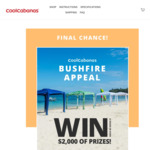20% off All CoolCabanas with Any Bushfire Appeal Raffle Ticket Purchase @ CoolCabanas Australia