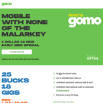 GOMO Mobile - $1 for First Month Then $25 Per Month, Stay Connected for 3 Months and Get 3 Months Free