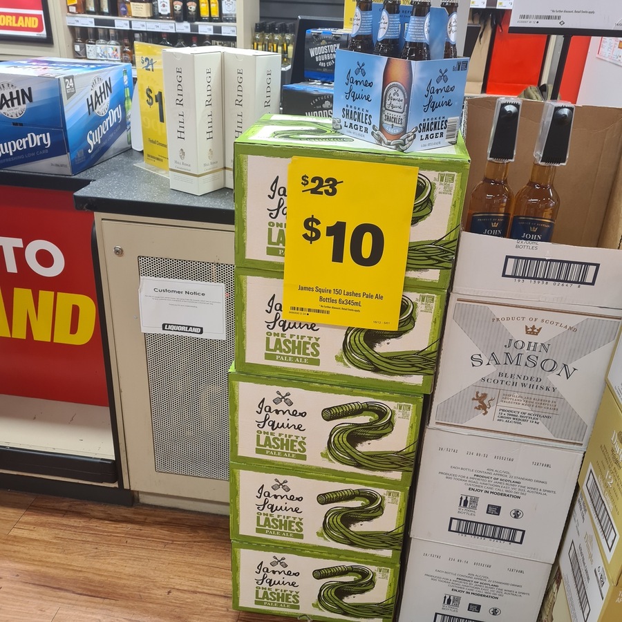 James Squire One Fifty Lashes PA Bottles 6×345ml 10 (InStore Only