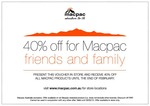Macpac - 40% off