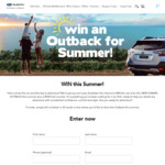 Win The Use of an All-New Subaru Outback This Summer Worth $6,000 Plus a $500 Fuel Voucher from Subaru