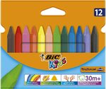 BIC Kids Triangular Colouring Crayons, Pack of 12 $3.90 ($3.51 S&S) + Delivery ($0 with Prime/ $39 Spend) @ Amazon AU