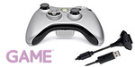 XBOX 360 Silver Controller with Play and Charge Kit - $58 after $20 Cashback - GAME