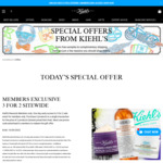 3 for 2 Sale, Gifts Worth $98 with $150 Spend, 25% ShopBack Cashback ($25 Cap), $0 Del with $35 Order @ Kiehl's (Rewards Member)
