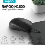 RAPOO N1600 Silent 1000DPI USB Mouse US$4.28 (~A$6.05) Delivered @ Rapoo Online Store AliExpress