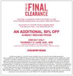 Country Road CLEARANCE - 50% off already reduced prices