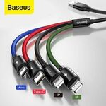 Baseus 4-in-1 USB Charger Cables 15% off & Further 20%/22% off with Code (from $5.69) Delivered @ Baseus eBay