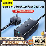 Baseus 100W Gan3 Pro (2A + 2C + 2AC) Desktop Powerstrip $61.91 ($60.36 eBay Plus) Delivered @ Baseus Official eBay
