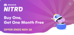 1 Month of Free Discord Nitro with The Purchase of a Nitro Subscription (Nitro Monthly or Nitro Yearly) @ Discord