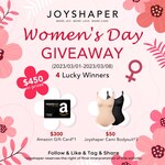 Win a US$300 Amazon Gift Card or 1 of 3 $50 Joyshaper Cami Bodysuits from Fitvalen
