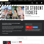 Student Tickets: $8 Monday, $10 Tuesday–Thursday (Cinebuzz Membership Required, Surcharge & Exclusions Apply) @ Event Cinemas
