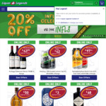 20% off Sitewide (Min Spend $150) + Delivery ($0 C&C) + Transaction Fee @ Liquor Legends
