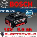 Bosch Professional 18v 5.0ah Battery $89.10 (RRP $179) Bunnings (Price Matched with ElectroWeld)