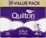 Quilton 3-Ply Toilet Tissue 36 Pack $16.99 ($15.29 S&S) + Delivery ($0 with Prime/ $59 Spend) @ Amazon AU