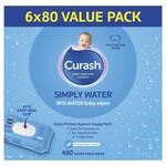 Curash Simply Water Wipes 6 x 80-Pack $16.32 + Delivery ($0 C&C/ in-Store) @ Chemist Warehouse