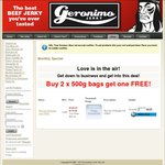 Purchase 2x 500g Bags($110) of Geronimo Jerky and Get 500g bag FREE (Any Flavour) + Shipping