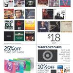 25% off iTunes Gift Cards, 10% off Selected Gift Cards, 40% off Bonds @ Target