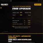 Free PS4 / Xbox One Upgrade for Call of Duty: Advanced Warfare for PS3 / 360
