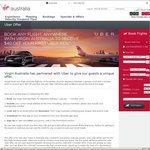 $40 Uber Credit (First Time Users Only) When You Book a Flight with Virgin Australia