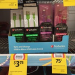 iPhone Lightning Cable $3.75, Micro USB $0.75 + More @ Coles Victoria Park WA
