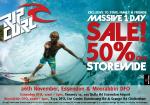 RipCurl DFO 50% off Storewide on 26th November (Essendon and Moorabbin DFO VIC Only)