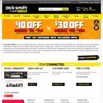 $10 off $50- $149, $30 off $150- $299 @ Dick Smith