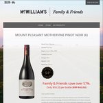 49% off* 94pt Mount Pleasant Mothervine Pinot Noir 2014 6pk $110 ($18.33/bt) + Free Delivery @ McWilliam's Family & Friends