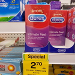 Durex Intimate Feel Condoms 12 Pack $2.70 (Save $4.29) @ Woolworths Hornsby NSW