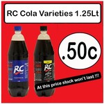 RC Cola & Cola Zero 1.25L $0.50ea @ NQR [VIC]