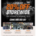 Legear 20% off in-Store Only