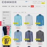 Save $30 on Long Sleeve Shirts now $29.99 or Get 30% off Short Sleeve Shirts at Connor