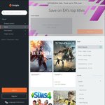[PC] Origin Sale. Battlefield 1 $44.99 (Was 89.99), Titanfall 2 $35.99 (Was 89.99), The Sims 4 $26.66 and FIFA 17 $29.99
