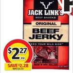 ½ Price Jack Link's Jerky 50g $2.27 @ Coles