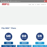 Flip TV- Unlimited Data on The NBN- $39/Month for First 4 Months on 12/1 Mbps- No Contract