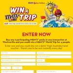 Win an Around-The-World Holiday Worth $31,000 +/- 1 of 35 $200 Virgin Travel Vouchers from Mars Australia [Purchase M&Ms]