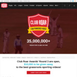 Win a Share of $10,000 for Sending in Your Sports Videos to Club Roar and Promote Your Local Sports Clubs