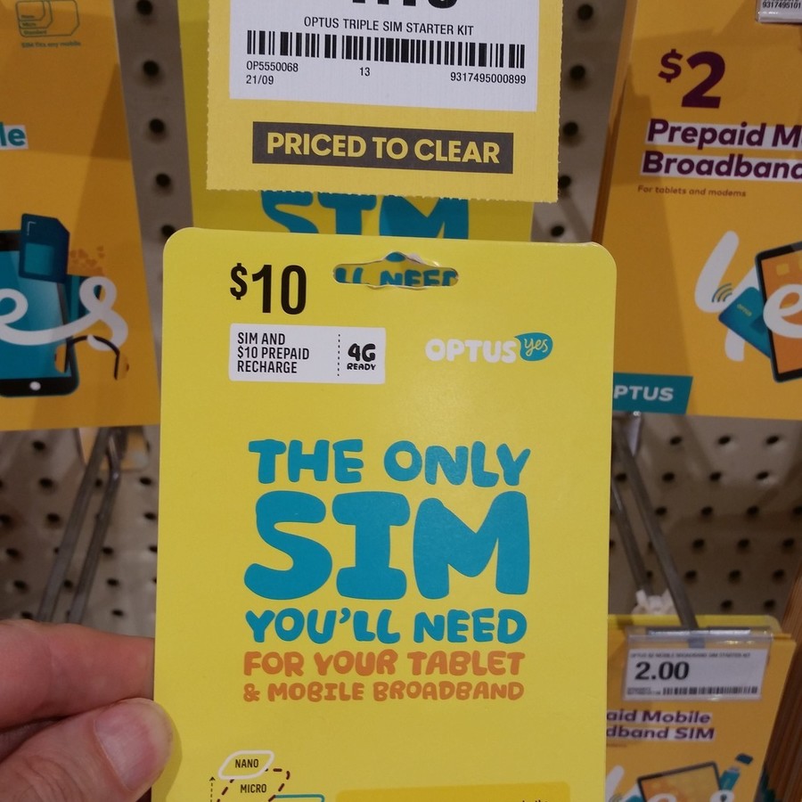 [QLD] Optus Prepaid $10 Mobile Data Sim Card $1.19 @ Officeworks ...