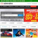 Save up to 56% off (E.g Newcastle 60min Flight Sim $149) + Take $20 off on Sale Prices ($119 Min Spend) @ Adrenaline