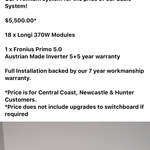 [NSW] 6.66kw Longi 370w Panels and 5KW Fronius Primo Inverter for $5.5k Installed @ Quick Fix Solar