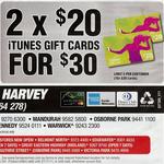 iTunes 2x $20 Voucher for $30 @ Harvey Norman