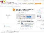 Sony Deep Bass Boost MDR-EX50LP White Stereo Headphones $21.99 shipped on eBay
