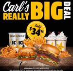 [VIC] 'Carl's Really Big Deal': 4 Burgers, Chicken Tenders, 4 Fries, 2 Drinks, 2 Shakes, 2 Cookies for $34.95 @ Carl's Jr.
