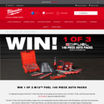 Win 1 of 3 M12 FUEL 146 Piece Auto Packs B1 Worth $1,500 from Milwaukee Tool
