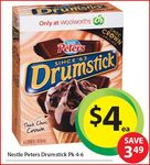 Peters Drumstick 4 Pack - $4 at Woolworths (Save $3.49)